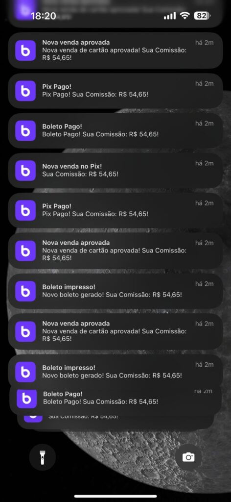 Notificações de vendas no Android